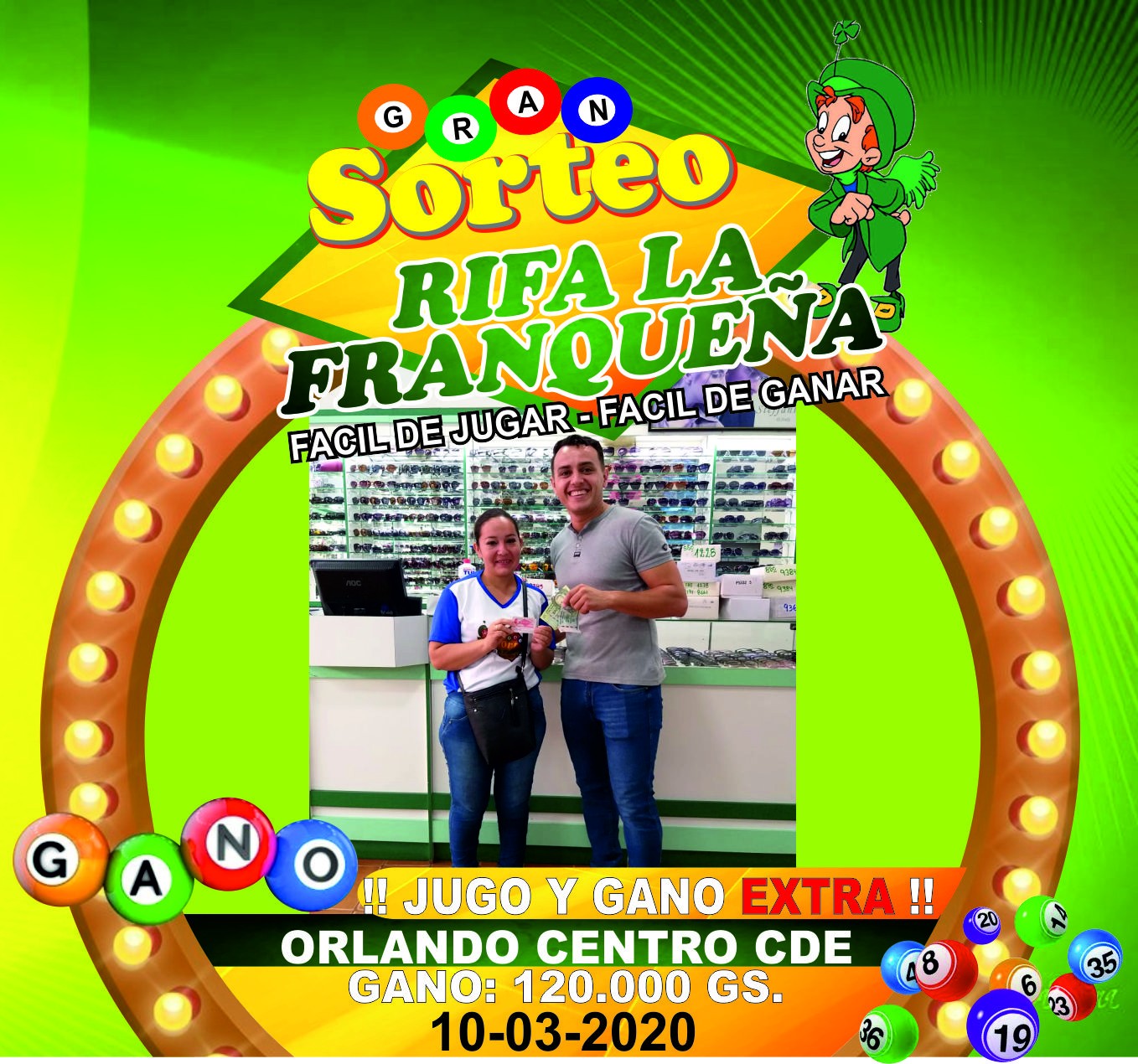 UN EJEMPLO MAS JUGO  GANO DE VUELTA EL SEÑOR ORLANDO GRACIAS POR LA CONFIANZA ESTO ES RIFA LA FRANQUEÑA SEÑORES QUE DIOS LO BENDIGA LA SUERTE LE LLEGA A TODO MENTE POSITIVA JUEGA A LO LEGAL FELICITACIONES 